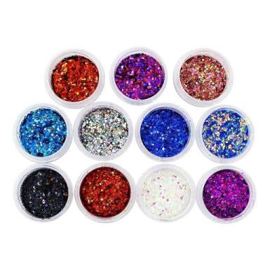 Imagem de Torre de glitter flocado colorido kit c/ 11 unidades - MIX DA JO