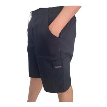 Imagem de Bermuda Masculina Sarja Brim Algodão 4 Bolsos - juc men, Preto, GG