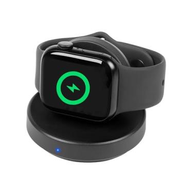 Imagem de Base de carregamento magnética portátil para Apple Watch, suporte de carregador rápido sem fio com cabo de carregamento, modo de mesa de cabeceira, compatível com Apple Watch Series 7 SE 6 5 4 3 2,