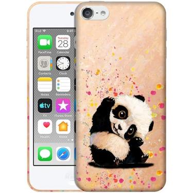 Imagem de GlamCase Para iPod Touch 7ª/6ª/5ª geração - Design de panda em aquarela impresso fino e elegante bonito plástico rígido de encaixe capa protetora para telefone traseira/capa para iPod Touch 7/6/5