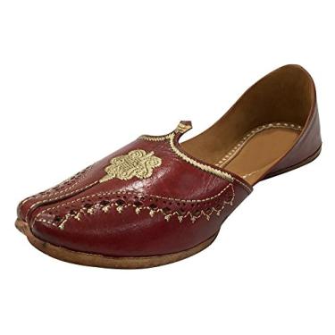 Imagem de Step n Style Tênis indiano boêmio étnico Mojari Jutti Khussa visual vintage, Cereja, 39