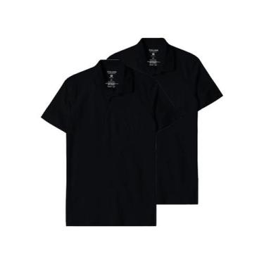 Imagem de Kit com 2 Camisetas Polo Masculina Malwee 1000004429, Preto, G