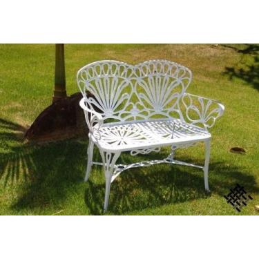 Imagem de Banco Primavera 2 Lugares Alumínio Fundido Piscina Varanda Casa de Pra