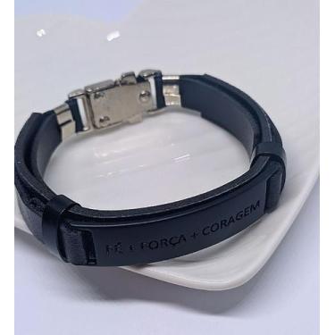 Imagem de Pulseira Bracelete Ajustável Regulavel Masculino Feminino Placa Inox T
