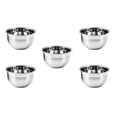 Imagem de Kit Com 5 Bacias Tigela Bowl Fundo 20cm Inox Profissional  - Kadê