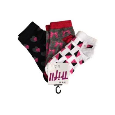 Imagem de Meia Kit Infantil Menina Cano Médio Estampada Trifil T5003, Multicolor
