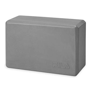 Imagem de FILA Accessories Bloco de ioga – Blocos de espuma de EVA para suporte, equilíbrio e estabilidade | Yoga, Pilates, Barra, alongamento, meditação – Cinza