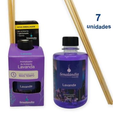 Imagem de Kit 7 Aromatizador de Ambiente Lavanda Difusor Vareta 280ml Senalândia