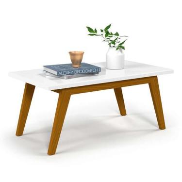 Imagem de Mesa de Centro Retangular Prism Branca e Marrom - Patrimar