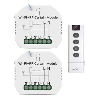 Imagem de Kit 2 Controlador Cortina Wifi Alexa Google Home + Controle - Moes