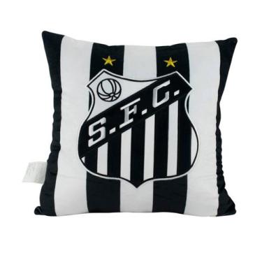 Imagem de Almofada Quadrada Escudo Time 36x36cm Santos - mileno