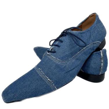 Imagem de Sapato Masculino Italiano Em Jeans Azul Brenn Ref: 699 - ART SAPATOS, 