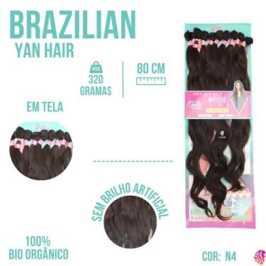 Imagem de Cabelo Liso Bio Organico Em Tela 80 Cm Brazilian - Sem Brilho Excessiv