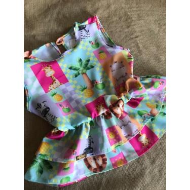 Imagem de Blusa infantil batinha com babados , elástico e botão - Miga confecçõe