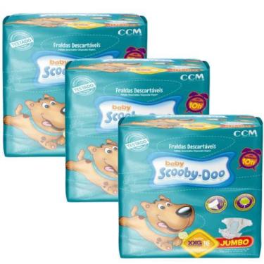 Imagem de Kit 3 PCT Fralda Descartável Scooby Doo Jumbo Todos Os Tamanho-(P)(M)(