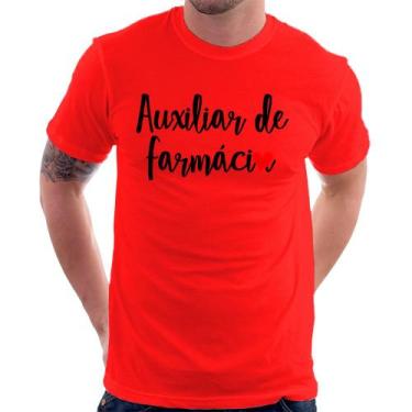 Imagem de Camiseta Auxiliar de Farmácia por Amor - Foca na Moda, Vermelho, GG