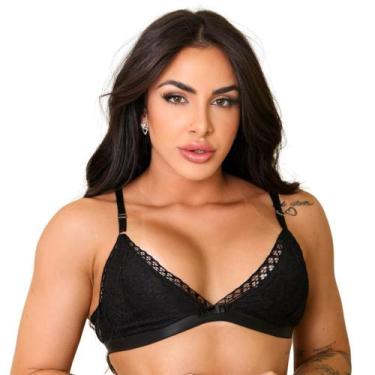 Imagem de Sutiã Sem Bojo Rendado de Fita Stella - Luega Moda Intima, GG, Azul es