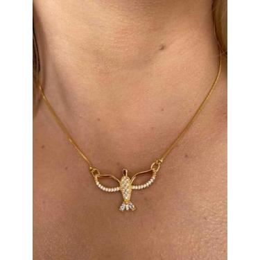 Imagem de Cordão Feminino Thais + Pingente Banhado A Ouro 18k Luxo - ToJoia18k