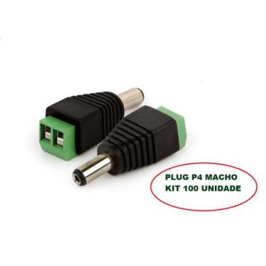 Imagem de Kit 100 Conector Plug P4 Macho com Borne Kit 100U - VS