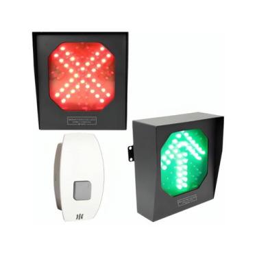 Imagem de Semáforo Direcionável 152 Leds Bivolt Botoeira Com Receptor  - IPEC