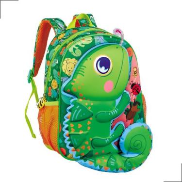Imagem de Mochila Infantil Escolar Costas Grande Animais EVA Unissex Menino Meni
