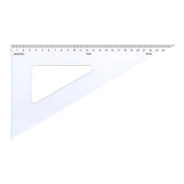 Imagem de Esquadro Acrílico Desetec Trident 26cm 30/60/90º Mod 1626