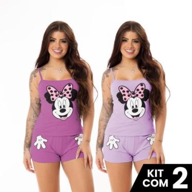 Imagem de Kit 2 Baby Dolls Short e Blusa de Alça Estampado Mãozinha Personagem C