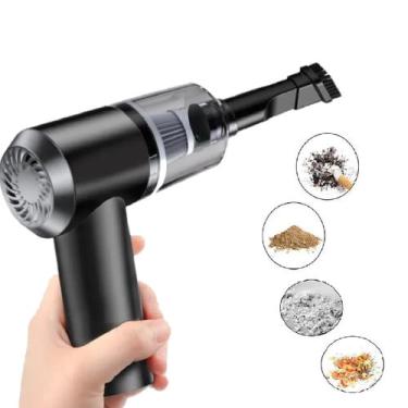 Imagem de Aspirador de Pó Portátil Carregamento USB C/ Bico e Escova Limpeza Prá