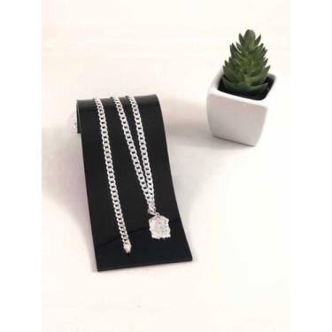 Imagem de Conj. Corrente Ping E Pulseira Grumet Prata 925 Infantil - Lojas La&Ny