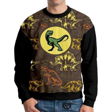 Imagem de Moletom Dinossauro Infantil UNISSEX blusa casaco Dino Marrom - Alemark