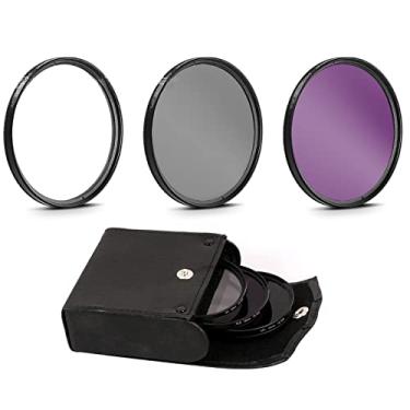 Imagem de Kit de filtro de lente de câmera digital 3 em 1 UV+CPL+FLD para canhão para Nikon para câmera Sony