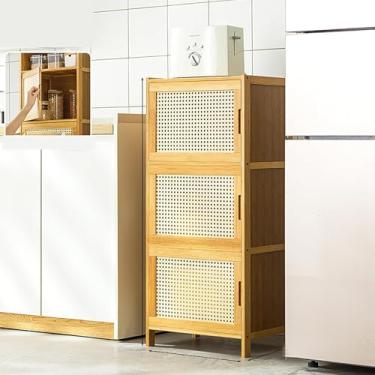 Imagem de Armário de armazenamento de cozinha, armário de despensa, armários independentes, aparador com portas, prateleira de armazenamento de cozinha para temperos, panelas e frigideiras, armário para