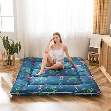 Imagem de MAXYOYO Colchão de chão japonês flamingo, futon, sofá-cama, meninos, meninas, dobrável, acampamento, futon, colchão para adultos, espreguiçadeira, sofá, top, tamanho solteiro