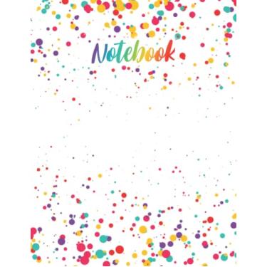 Imagem de colorful confetti style circle Notebook: Wide Ruled Paper Notebook Journal | colorful circle confetti background | Blank Wide Lined Workbook for Girls Boys Kids Teens Students | 120 Pages | 8.5x11