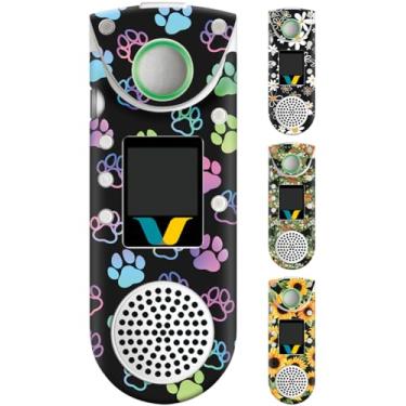 Imagem de Plifal Capa de pele compatível com Vocera B3000/B3000n - Conjunto de 4 decalques de capa de pele e gato bonito compatível com Vocera B3000, adesivo de decoração de crachá de voz para enfermagem médica