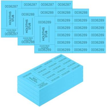 Imagem de Kosiz 504 folhas de bilhete de sorteio com diferentes números de licitação por folha Ingressos para Eventos Leilão de cesta de eventos Leilão silencioso Folhas de bilhetes de leilão chinês para sala de aula igreja escolar (azul lago, 15 licitações)