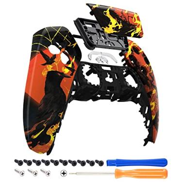 Imagem de eXtremeRate Capa frontal para touchpad Blood Moon Raven para controle PS5, capa de substituição DIY para controle PS5, placa frontal personalizada para controle PS5