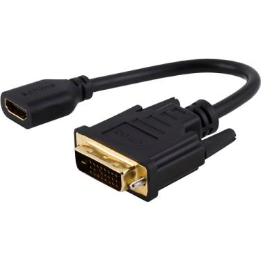 Imagem de PHILIPS Adaptador DVI para HDMI, 4K @ 30 Hz, funciona com Smart TVs, Roku, Fire Stick, Blu Ray, dispositivos de streaming, monitores, projetores, SWV9200H/27, preto