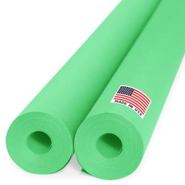 Imagem de Paclord Rolo de papel kraft verde de 91 x 3048 cm (pacote econômico com 2), espessura de 20 kg, feito nos EUA, papel kraft colorido para escola, papel kraft de boletim – inodoro, não tóxico, seguro