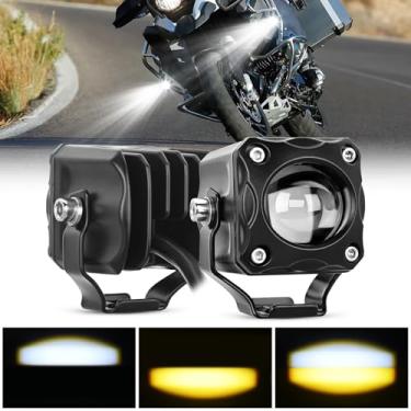 Imagem de Nilight Luzes de condução de motocicletas 4,3 cm branco âmbar feixe de luz de neblina cápsulas de LED IP67 à prova d'água iluminação auxiliar off-road para motocicleta, bicicleta suja, e-bike,