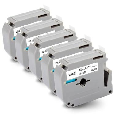 Imagem de Labelwell Pacote com 5 fitas M-K231 12 mm 0,47 preto sobre branco substituição para fita de etiqueta Brother P Touch M MK231 M-K231 M-K231s Recargas para PTouch PT-45 PT-65 PT-70 PT-80 PT-M95 PTM95
