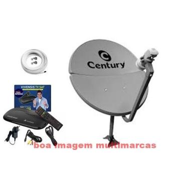 Imagem de kit Recepitor Vivensis VX10 SatHD  Antena Parabólica KU 60cm