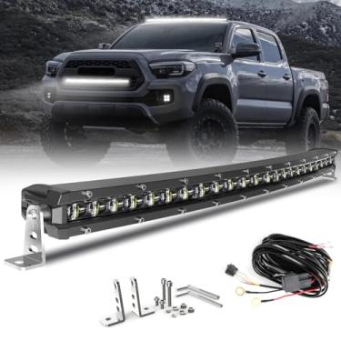 Imagem de CO LIGHT Barra de luz LED de fileira única curva de 66 cm | Lente do projetor 6D | Feixe combo spot e inundação | Luz de direção fina | IP68 à prova d'água com chicote de fiação | Ideal para off-road,