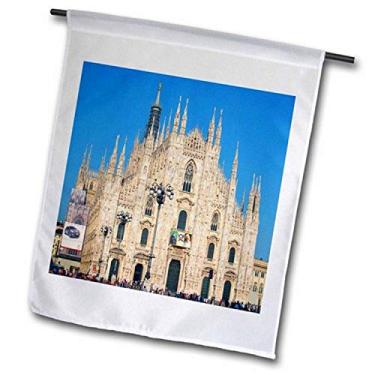 Imagem de 3dRose fl_66296_2 Milão, Igreja Duomo da Itália, Bandeira do jardim do céu azul, 45 x 68 cm