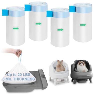 Imagem de ELEGX 80 sacos para forros de caixa de areia, 3 MIL extra grosso para serviço pesado, 68,8 cm x 32,8 cm, compatível com Neakasa M1, PetPivot AutoScooper 11 caixa de robô automática autolimpante para