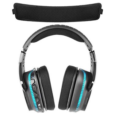 Imagem de Geekria Capa de tecido de malha compatível com fones de ouvido Logitech G633/G933/G633S/G933S/G533/G935/G635, peça de reparo de substituição, fácil instalação DIY (preto)