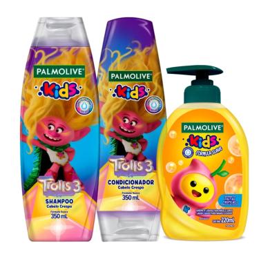 Imagem de Kit Palmolive Kids Trolls 3 Cabelo Crespo + Sabonete Líquido