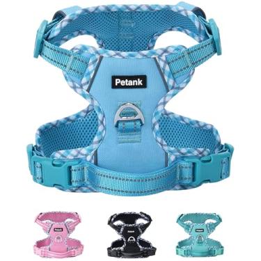 Imagem de Petank Peitoral para cães de tamanho grande, peitoral para cães de tamanho grande para treinamento de cães, caminhada, sem puxão, para cães grandes, peitoral grande (azul, G)