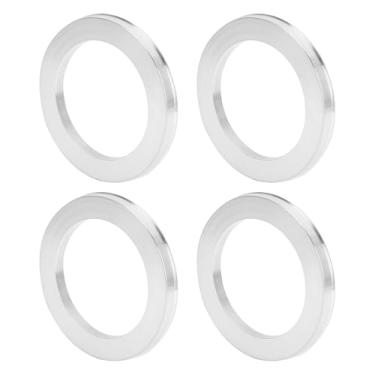 Imagem de INFINAUTO Anéis centralizados no cubo da roda do carro OD 108,1 mm para ID 78,1 mm eixo central de rodas amortecedores Hubrings liga de alumínio tom prata durável