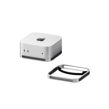 Imagem de Hagibis Suporte de mesa para Mac Mini M4/M4 Pro 2024 base à prova de poeira Suporte de dissipação de calor de liga de alumínio para resfriamento para laptop